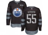 Edmonton Oilers #55 Mark Letestu Black 1917-2017 100th Anniversary Stitched NHL Jersey