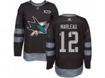 San Jose Sharks #12 Patrick Marleau Black 1917-2017 100th Anniversary Stitched NHL Jersey
