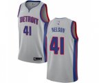 Detroit Pistons #41 Jameer Nelson Authentic Silver NBA Jersey Statement Edition