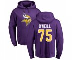 Minnesota Vikings #75 Brian O'Neill Purple Name & Number Logo Pullover Hoodie