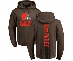 Cleveland Browns #18 Damion Ratley Brown Backer Pullover Hoodie
