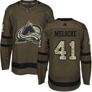 Colorado Avalanche #41 Nicolas Meloche Premier Green Salute to Service NHL Jersey