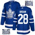 Toronto Maple Leafs #28 Connor Brown Authentic Royal Blue Fashion Gold NHL Jersey