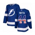 Tampa Bay Lightning #44 Jan Rutta Authentic Blue USA Flag Fashion Hockey Jersey