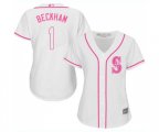 Women's Seattle Mariners #1 Tim Beckham Authentic White Fashion Cool Base Baseball Jersey
