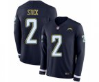 Los Angeles Chargers #2 Easton Stick Limited Navy Blue Therma Long Sleeve Football Jersey