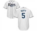 Tampa Bay Rays #5 Matt Duffy Replica White Home Cool Base Baseball Jersey