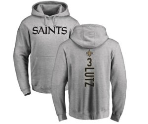 New Orleans Saints #3 Wil Lutz Ash Backer Pullover Hoodie