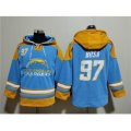Los Angeles Chargers #97 Joey Bosa Blue Ageless Must-Have Lace-Up Pullover Hoodie
