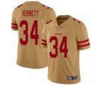 San Francisco 49ers #34 Jason Verrett Limited Gold Inverted Legend Football Jersey