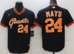 Nike San Francisco Giants #24 Willie Mays Authentic Black Gold Fashion Jersey