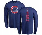 MLB Nike Chicago Cubs #9 Javier Baez Royal Blue Backer Long Sleeve T-Shirt