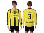 Dortmund #3 Park Home Long Sleeves Soccer Club Jersey