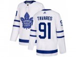 Toronto Maple Leafs #91 John Tavares White Road Authentic Stitched NHL Jersey