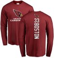 Arizona Cardinals #33 Tre Boston Maroon Backer Long Sleeve T-Shirt
