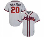Atlanta Braves #20 Josh Donaldson Replica Grey Road Cool Base Baseball Jersey