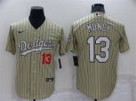 Los Angeles Dodgers #13 Max Muncy Cream Pinstripe Stitched MLB Cool Base Nike Jersey