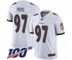 Baltimore Ravens #97 Michael Pierce White Vapor Untouchable Limited Player 100th Season Football Jersey