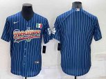 Los Angeles Dodgers Blank Navy Blue Pinstripe Mexico Cool Base Nike Jersey