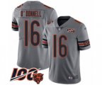 Chicago Bears #16 Pat O'Donnell Limited Silver Inverted Legend 100th Season Football Jersey