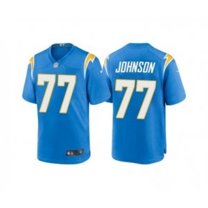 Los Angeles Chargers #77 Zion Johnson Blue Limited Stitched Jersey