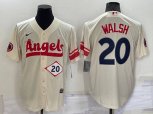 Los Angeles Angels #20 Jared Walsh Number Cream 2022 City Connect Cool Base Stitched Jersey