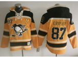Pittsburgh Penguins #87 Sidney Crosby Gold Sawyer Hooded Sweatshirt Stitched NHL Jersey