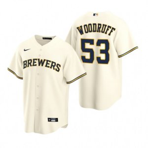 Nike Milwaukee Brewers #53 Brandon Woodruff Cream Home Stitched Baseball Jersey