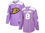 Adidas Anaheim Ducks #8 Teemu Selanne Purple Authentic Fights Cancer Stitched NHL Jersey