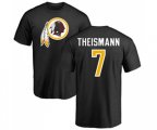 Washington Redskins #7 Joe Theismann Black Name & Number Logo T-Shirt