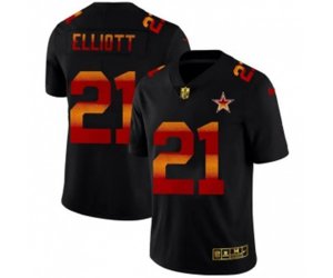 Dallas Cowboys #21 Ezekiel Elliott Black Red Orange Stripe Vapor Limited NFL Jersey