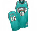 Memphis Grizzlies #10 Mike Bibby Authentic Green Throwback Basketball Jersey