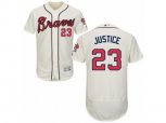 Atlanta Braves #23 David Justice Cream Flexbase Authentic Collection MLB Jersey