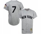 1951 New York Yankees #7 Mickey Mantle Authentic Grey Throwback Baseball Jersey