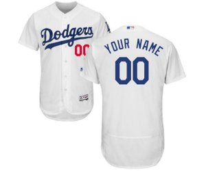 Los Angeles Dodgers Customized White Home Flex Base Authentic Collection Baseball Jersey