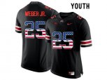 2016 US Flag Fashion Youth Ohio State Buckeyes Mike Weber Jr. #25 College Football Limited Jersey - Blackout