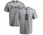 Tennessee Titans #1 Warren Moon Ash Backer T-Shirt