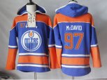 Edmonton Oilers #97 Connor McDavid Orange Sawyer Hooded Sweatshirt Stitched NHL Jersey
