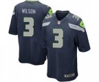 Seattle Seahawks #3 Russell Wilson Game Steel Blue Team Color Football Jersey