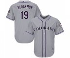 Colorado Rockies #19 Charlie Blackmon Replica Grey Road Cool Base Baseball Jersey
