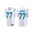 Los Angeles Chargers #77 Zion Johnson White Limited Stitched Jersey