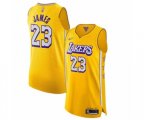 Los Angeles Lakers #23 LeBron James Authentic Gold 2019-20 City Edition Basketball Jersey