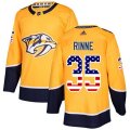 Nashville Predators #35 Pekka Rinne Authentic Gold USA Flag Fashion NHL Jersey