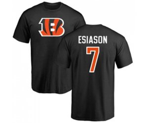 Cincinnati Bengals #7 Boomer Esiason Black Name & Number Logo T-Shirt