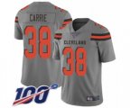 Cleveland Browns #38 T. J. Carrie Limited Gray Inverted Legend 100th Season Football Jersey