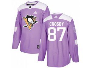 Adidas Pittsburgh Penguins #87 Sidney Crosby Purple Authentic Fights Cancer Stitched NHL Jersey