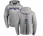 New England Patriots #33 Jeremy Hill Ash Backer Pullover Hoodie