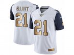 Dallas Cowboys #21 Ezekiel Elliott Limited White Gold Rush NFL Jersey