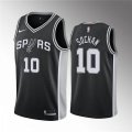 San Antonio Spurs #10 Jeremy Sochan Black Association Edition Stitched Jersey