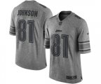 Detroit Lions #81 Calvin Johnson Limited Gray Gridiron Football Jersey